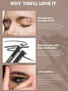 beauty glazed 3件組眉筆與眼線筆套組，防水長效，細膩柔軟，抗暈染，精準勾勒眼妝眼筆 - B191-3件組(01#,02#,03#) - 查看 4