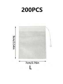 100/200入 多用途加厚茶包，一次性多尺寸抽繩不織布濾袋，茶包、裝飾草藥袋、湯袋、調味醃漬袋、花茶袋、足浴袋、香料袋、驅蚊袋 - 彩色 - 查看 19
