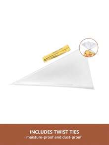 200/100/50/1入 透明塑膠錐形糖果爆米花袋，附金色扭繩，可重複使用透明三角點心袋，適用派對、婚禮、生日、節慶禮物包裝 - 查看 5