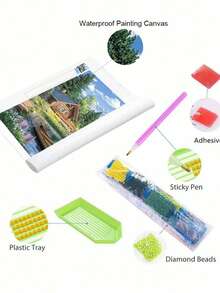 1pc 5D Diamond Painting Kit, Landscape Pattern, Diamond Embroidery Cross Stitch Set, Diamond Embroidery Mosaic Gift. Exquisite And Stress-Relieving Adult And Beginner Handmade Diamond Sticker Art. Includes Round Full Diamond Drill Number Art Kit DIY. Ideal Choice As New Year Gift, Perfect For Home Decor And Room Wall Decoration. - No Frame - View 4
