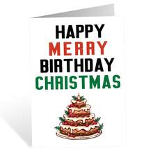 1件生日聖誕祝福卡附信封－幽默12月生日卡、節日聖誕祝福卡、給親友的生日慶祝卡，聖誕與生日禮物 - A - 查看 3
