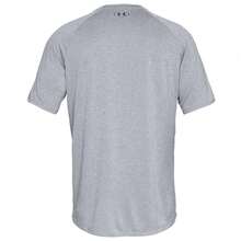 Under Armour Mens Tech T-Shirt - Light Steel Heather/Black - View 2
