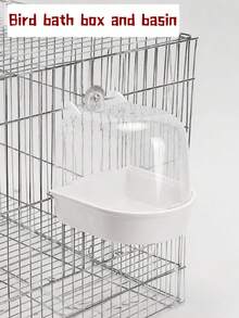 1pc Parrot Bath Box, Bird Bath Toy And Cage Accessory, Suitable For Cockatiel, Lovebird, Cockatoo And Timneh Grey Parrot, Small Pet Bath Container, Suitable For Birds And Hamsters, Fun Bird Cage Bath Tool, Home Pet Supplies And Daily Care - Multi-color - View 9