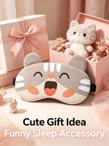 1PC Cute Cat Sleep Mask With Cartoon Kitty Face Design, Soft Comfortable Eye Cover For Sleeping, Travel, Nap And Home Use - KB Style - View 3