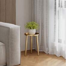 Soporte de plantas de altura ajustable con bandeja, soporte de metal para plantas para interiores y exteriores, soporte de macetas de mediados de siglo para macetas de 11 pulgadas, capacidad - Multicolor - Ver 3