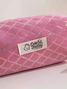 1PC Sequin Diamond-Pattern Pencil Case, For Storing Study And Office Desk Items,Back To School Portable Stationery Pouch For Students - Multicolor - View 10