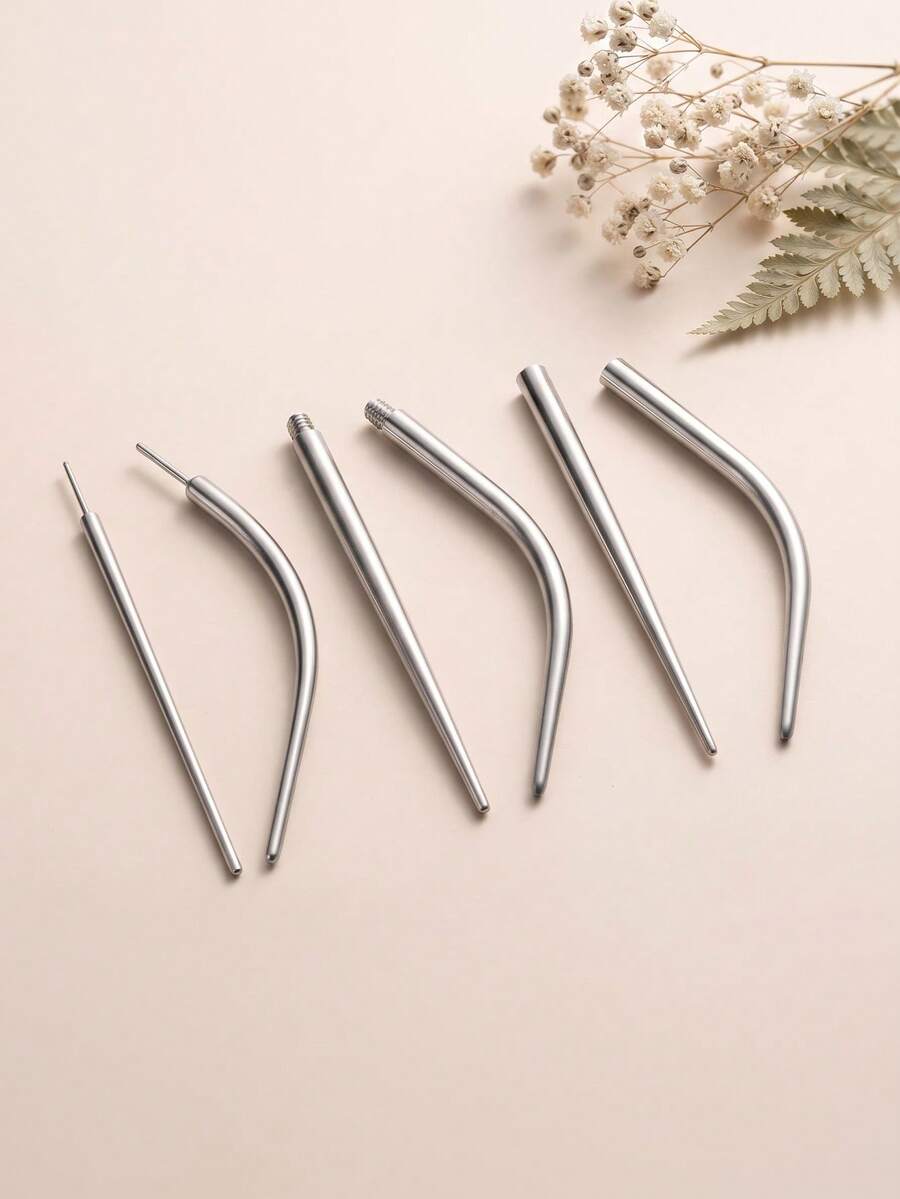 أداة إدخال مخروطية للثقب مع دبابيس إدخال ملولبة وغير ملولبة 14G/16G/18G/20G أداة تطبيق دبوس إدخال أداة مساعدة للتوسيع - فضي - مشاهدة 1