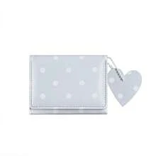 Heart-Shaped Polka Dot Compact Wallet, Korean Style Minimalist Niche Brand Multi-Function Trifold Wallet For Women, Gift For Her - Multicolor - View 13