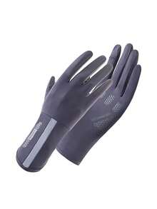 Women's Summer UV Protection Thin Fingerless Mid-Length Ice Silk Driving & Cycling Gloves, Touchscreen Compatible Anti-Slip - A - View 16