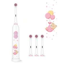 1pc Rotating Electric Toothbrush, With 4 Brush Heads, Includes 2 AAA Batteries, Smart Cleaning Battery-Powered Electric Toothbrush, Soft Bristles, Multiple Patterns - White - View 5