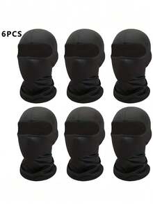 Balaclava Tahan Angin dan Bernapas 6pcs/4pcs/1pc - Masker Ski Poliester Elastis, Tersedia Berbagai Warna, Cocok Untuk Pria Dan Wanita, Sempurna Untuk Mengendarai Motor, Bersepeda, Snowboarding Dan Kostum Halloween - MultiWarna - View 2