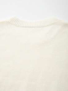 Men's Neutral Round Neck Knitted Top Casual Commute Solid Color Round Neck Short Sleeve Loose Fit Pullover T-Shirt Spring Summer - Beige - View 11