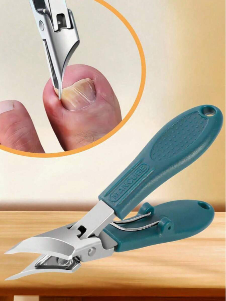 Professional Nail Clipper 1 - 25° Angled Blade - High-Strength Stainless Steel Material, Wide Grip Design, Easily Trim Thick Nails, Ingrown Nails And Difficult Nails - Anti-Splash Design, Sharp Angled Blade, Precise Trimming - Suitable For Home, Nail Salon And Foot Care - Essential Nail And Foot Care Tool, Ergonomic Handle, Durable, Beauty Essential