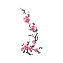 1pc Elegant Oriental Plum Blossom Embroidered Patch, Heat-Activated Iron-On Floral Applique, Suitable For Cheongsam, Hanfu - Multicolor - View 11