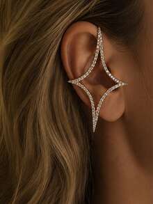 European And American New Style Four-Pointed Star Hanging Earrings, High-End Rhinestone Star Earrings Jewelry - Four-pointed Star - View 1