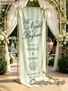 Personalized Wedding Name Banner Custom Text Sheer Ruffle Fabric Sign Bridal Shower Entrance Welcome Decoration, Boho Wedding - Multicolor - View 2