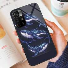 [24h Shipping From DE/FR/ES]Apple 17 16 15 Whale Wave Sea 02 Glass Phone Case For POCO F3 F4 F5 M3 M4 M5 M6 4G X3 X4 GT NFC Gift Idea Soft Silicone Printed Phone Case, Shockproof Protective Phone Cover, Aesthetic Present For Birthday Holiday Festival, Slim Anti-Drop Shell Gift For Women Men Compatible For IPhone - A - View 6