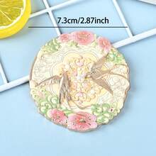 1/2pcs/Set Chinese Style Decorative Makeup Mirror, Fashionable Handheld Mirror, Round Makeup Mirror, Decorated With Floral And Bird Patterns, Made With Enamel Craft, One Mirror And One Protective Case - Multiple Styles - View 6