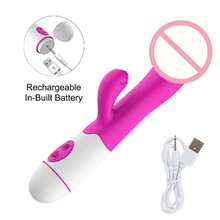 7.68 Inch Rabbit Clit Vibrator Vibrating Dildo G-Spot Massager Clitoral Stimulator 7 Vibration  Modes Nipples Stimulation Adult Sex Toy For Women Masturbation Couples - 均碼 - 查看 7
