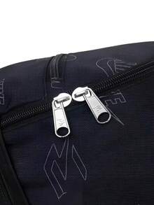 Nike Printed Backpack Unisex School Bag Comfortable Student Backpack Casual Backpack Size: Approx. 25.4*12.7*33cm - Navy Blue/black - View 7
