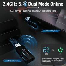 ATTACK SHARK L80 Wireless Gaming Headset Ultra-Lightweight Over-Ear 2.4GHz USB C&A Receiver/Bluetooth 5.3/3.5mm Wired Detachable Microphone Stereo PC Switch Win Compatible - View 7