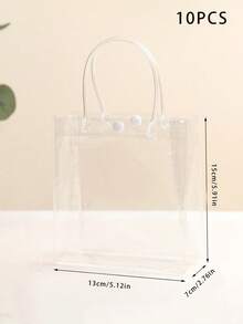 30pcs Thickened Transparent PVC Gift Bags With Handles, Reusable, Suitable For Bridal Shower, Bachelorette Party, Wedding Gifts, Shopping, Wedding, Birthday, Engagement, Anniversary Party - Multicolor - View 13