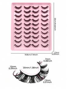 20 Pairs Fluffy Thin Full Strip False Eyelashes - D Curl Faux Mink Lashes, Create Long-Lasting Natural Beautiful Lash Effect - Black - View 6