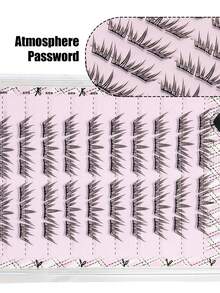 10 Rows 60 Clusters Anime Style False Eyelashes, Natural Seductive C-Curl Design, Suitable For Beginners, Reusable, Applicable For All Occasions, Eyelash Clusters, Single Eyelashes, Eyelashes, False Eyelashes - C - View 5