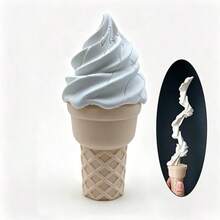 1pc Ice Cream Telescopic Sword Creative 3D Printed Simulation Cone Toy Stress Relief Gadget Fun Decor Gift For Friends - Multicolor - View 9