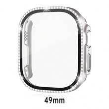黑色、銀色、玫瑰金、藍色通用保護殼，適用於男女性 40mm 41mm 42mm 44mm 45mm 46mm 49mm，PC 硬質材質，附水鑽直角邊框與螢幕保護貼 2-in-1 防撞防刮防塵，相容 Ultra 3 2 1 系列 10 SE 9 8 7 6 5 4 系列 - 彩色 - 查看 37