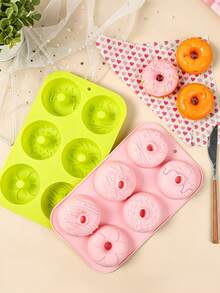 1/2 buah Cetakan Donat Silikon 6 Rongga, Cetakan Kue Bulat untuk Membuat Makanan Penutup, Roti, Cokelat, Kue Pastri, Bagel, Aksesori Kue Dapur Silikon Lembut, Baki Makanan Penutup Mudah Dilepas, Cocok untuk Memanggang di Rumah, Pesta, Hadiah Liburan - View 3