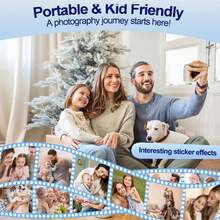 Kamera Instan Anak 1080P, Printer Foto Multifungsi Portabel untuk Balita, Hadiah Fotografi untuk Anak Laki-laki dan Perempuan Usia 3+, Mainan Kamera Ringan dan Lucu untuk Natal, Ulang Tahun, Tahun Baru - MultiWarna - View 9