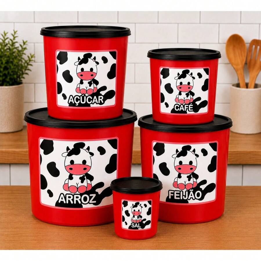 Kitchen Storage Set - Red - View 1