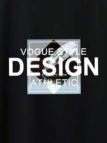 T-shirt Oversize a Maniche Corte da Uomo e Ragazzo - Top Casual Estivo con Collo Tondo e Stampa Logo del Brand, Traspirante per Primavera/Estate/Autunno - nero - Visualizzare 3