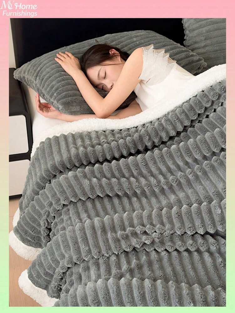 1件超柔軟蓬鬆毯，適合男孩女孩學生宿舍床上用品，冬季多功能辦公午睡毯，情人節禮物毯，適用於臥室、辦公室、露營、家居裝飾等，無填充，可機洗 - 彩色 - 查看 39
