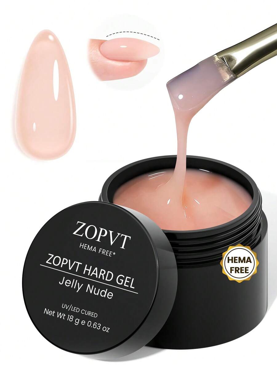 ZOPVT HEMA-Free Hard Gel - 0.63oz 9-in-1 Gel Penguat & Pembentuk Kuku Berwarna Jelly yang Dapat Dikeringkan dengan Sinar UV/LED, Gel Ekstensi Kuku Profesional dengan Kekerasan Tinggi untuk Seniman Kuku - MultiWarna - View 1