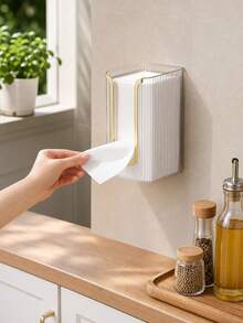 1pc Tissue Box, Wet Wipes Storage Box, Wall-Mounted Facial Tissue Holder, Paper Storage Box, Suitable For Living Room, Kitchen, Bathroom And Toilet, Daily Use And Gift Giving, Creative Women's Gift, Room Decoration, Suitable For Friends, Mother And Father - Multicolor - View 3