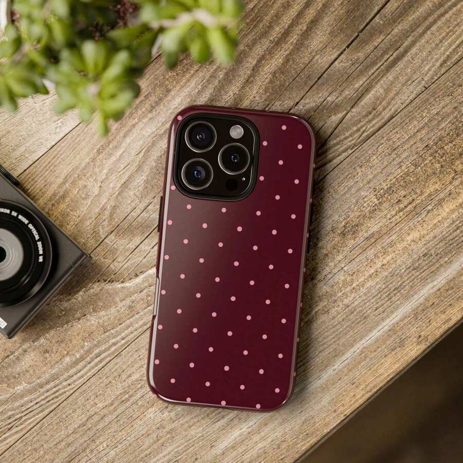 Cherry Red Polka Dot Phone Case, Compatible With IPhone17/IPhone16/15/14/IPhone13/12/11 Pro Max - 白色1 - 查看 1