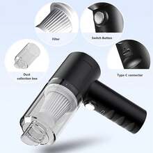 Aspiradora de coche inalámbrica portátil, aspiradora de mano para coche, aspiradora inalámbrica, aspiradora de mano para uso en seco y húmedo. - 1 - Ver 7