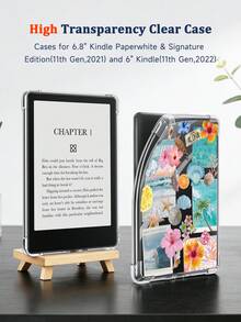 1pc Summer Ocean Element Pattern Transparent Anti-Drop Full Coverage Soft Silicone Protective Case Compatible With Kindle 11th Gen 2022/Kindle Paperwhite 12th Gen 2024/Kindle Colorsoft Signature Edition, Clara Colour/Bw/2E - Multicolor - View 9