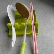 1pc Multi-Function Pot Lid/Spoon Holder, Spoon Rack, Multi-Purpose Utensil Holder, Spoon Rack, Pot Lid Rack, Spatula Rack, Restaurant Kitchen Utensil Rack (Plastic Material, Non-Silicone Material), Kitchen Essentials, Kitchen Storage - Multicolor - View 10
