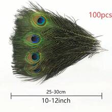 70pcs/50pcs Bulk Artificial Peacock Feathers, Suitable For Vases, Crafts, Weddings, Home Parties, Christmas Decorations, Etc. - Multicolor - View 16