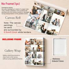 1pc 12-Photo Customized Wall Art, Personalized Photo Collage Print Customized Poster, Customized Wall Art Image Customized Photo, Customizable Item, Gift For Friends, Personalized Photo, Adult Bedroom Decor, Room Decor, Optional Frame - Multicolor - View 4