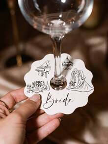 10/20/40/60/90/120/150/300入 定製紅酒杯座次卡，婚禮桌名牌，秋季婚禮個性化姓名座次標籤，新娘婚前派對裝飾伴手禮，新郎新娘定製紅酒杯座次卡，個性化姓名婚禮桌座次卡 - 多色3 - 查看 3