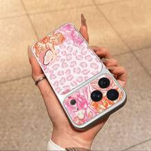 1 buah Casing Ponsel TPU Motif Leopard Pink Motif Bunga Tropis Kompatibel dengan iPhone 17 Pro Max/17/16 Pro Max/15/14/13/12/11 Perlindungan Penuh Anti Jatuh Soft Shell - Perak - View 4