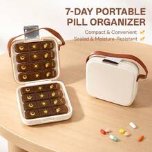 24/32 Compartments Weekly Pill Box, Triple Sealed Moisture Proof Travel Medicine Container, Detachable Daily Morning Noon Evening Pill Case, Large Capacity Vitamin Supplement Storage Box, Portable Handbag Design For Outdoor, Business Trip, Elders - View 2