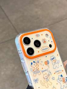 1 buah Casing Ponsel Kucing Lucu dan Unik untuk 17 Pro Max, Lubang Presisi IMD, Bingkai Lensa Oranye 16 Pro, 15/15 Pro, Model Baru Niche 16 yang Unik, Pelindung Anti Jatuh 4/13/12/11 dengan Cakupan Penuh - MultiWarna - View 4