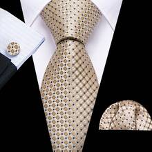 Apricot Dots Necktie Pocket Square Cufflinks Tie Clip 4pcs Kit For Rustic Barn Wedding & Country Fair Formal Visiting Hours - Apricot - View 3