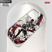 [24h Versand aus DE/FR/ES] Handyhülle - 2D Flache Hülle:   Schwarz Weiß Rot Silber IMD-Druck Kompatibel mit iPhone 17 Pro Max/17 Air/17 Pro/16/15/14/13/12/11/X und mehreren Serien, Y2K Millennium Stil, Eleganter Leichter Premium-Luxus. - Abbildung 1 Stück - Übersicht 5