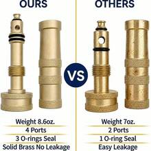 Brass Adjustable Twist Nozzle Multi-Mode Water Spray Head, Multi-Layer Knurled Twist Adjustment Structure, Packed With 4 Extra Sealing Gaskets For Quick Replacement, Standard Thread Interface Compatible For Stable Water Output - Sets - View 6